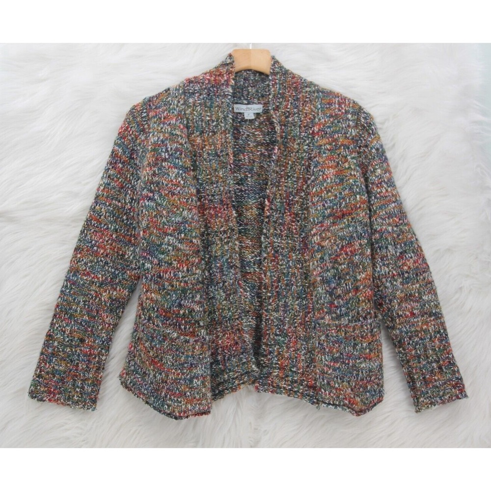 WindiRiver Sweater Women's Sz S Multicolored Cardigan Cabincore Granola  #417